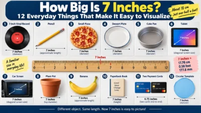 How big is 7 inches visualized with 12 everyday objects and exact size conversions